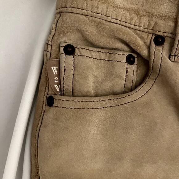 Wash2Wear W2W Tan Washable Suede Straight Legged Pants Womens 30 Western - Picture 5 of 9